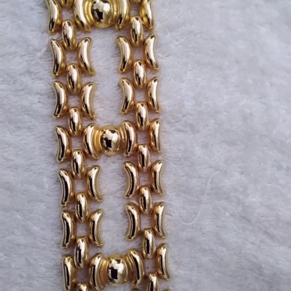 Golden Metallic 80s Hip Hop Inspired Fashion Belt